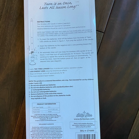 Wireless LED Candle 12 Inch - Picture 3 of 5